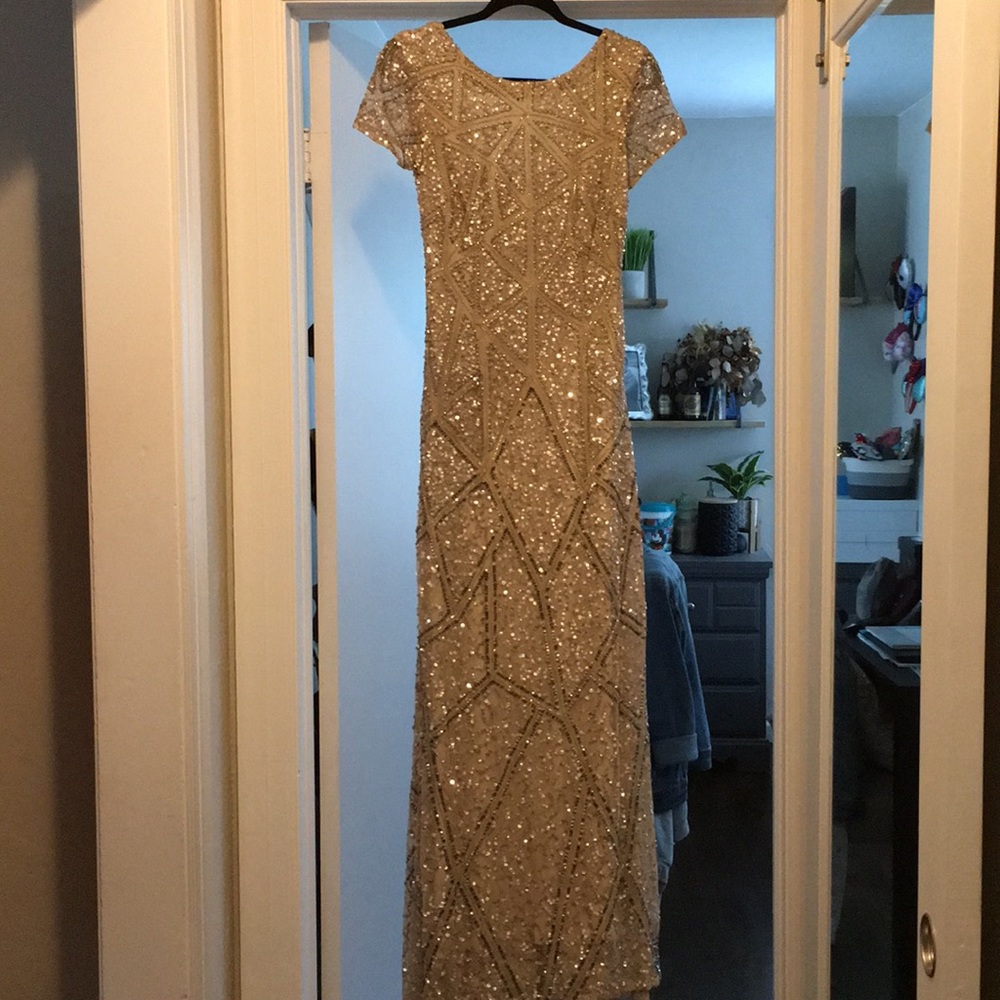 Adrianna Papell sequined gown